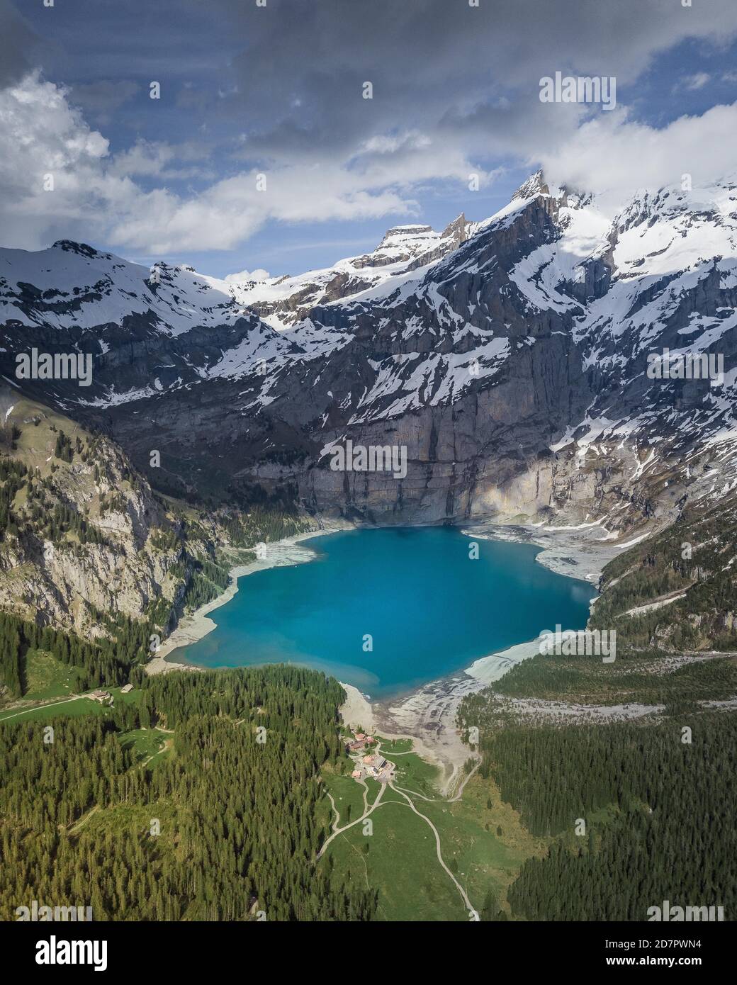 Aerial view lake oeschinen hi-res stock photography and images - Alamy
