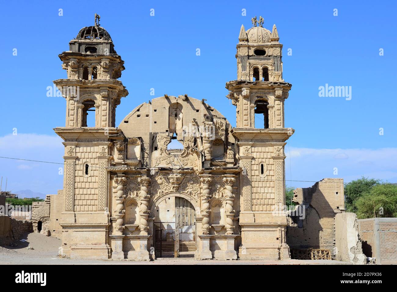 Ruins of the church Iglesia de San Jose de Nasca, near Nasca, Ica region, Peru Stock Photo