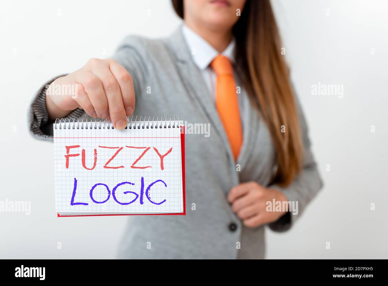 Handwriting text writing Fuzzy Logic. Conceptual photo checks for