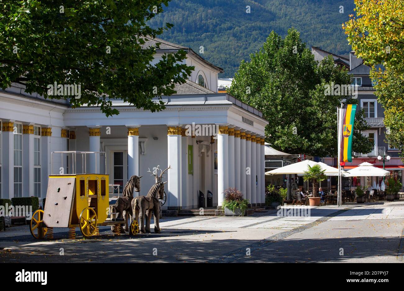 Drinking hall in the pedestrian zone, Bad Ischl, Salzkammergut, Upper Austria, Austria Stock Photo