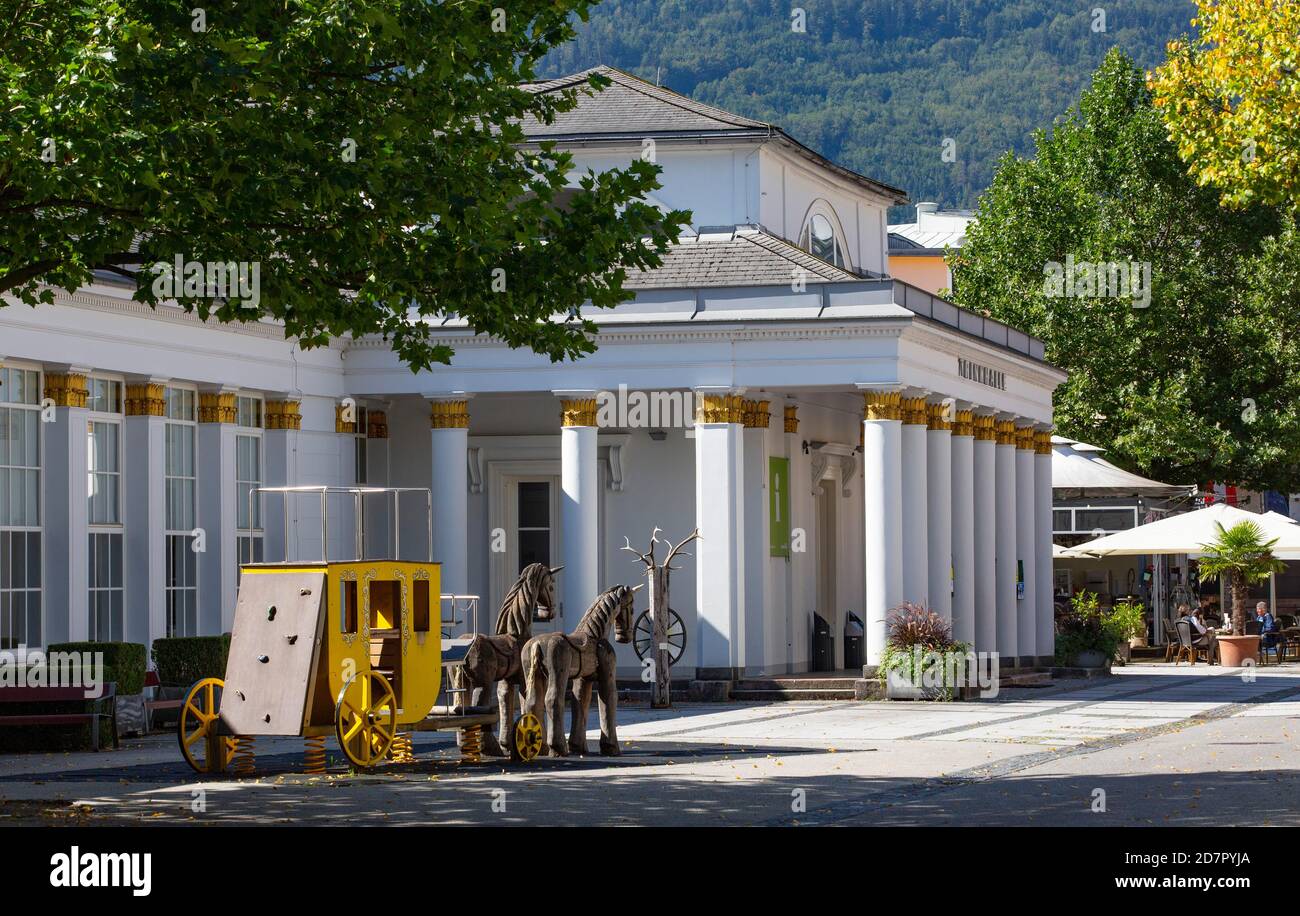 Drinking hall in the pedestrian zone, Bad Ischl, Salzkammergut, Upper Austria, Austria Stock Photo