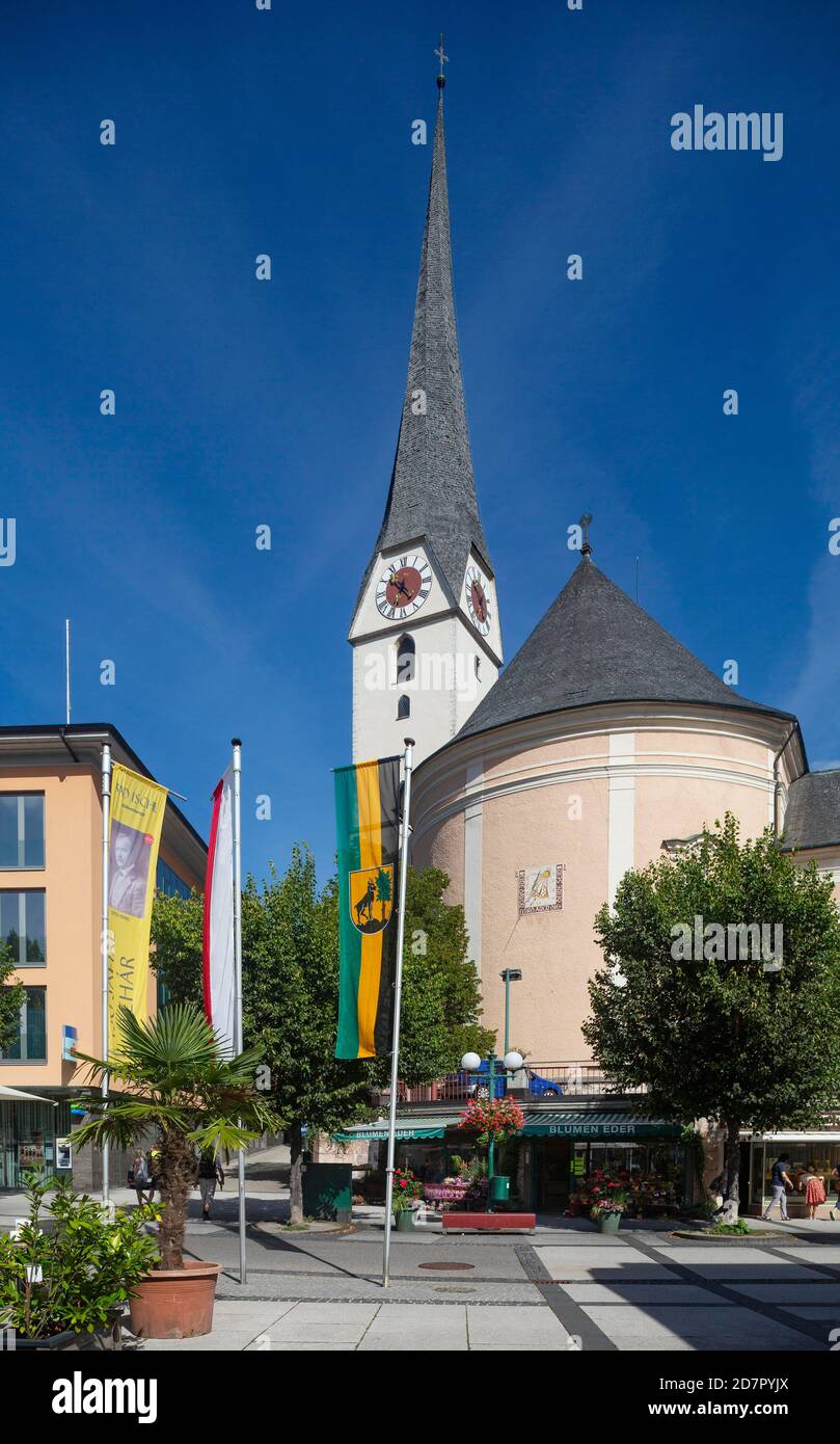 City parish church Sankt Nikolaus, Bad Ischl, Salzkammergut, Upper Austria, Austria, picture Stock Photo
