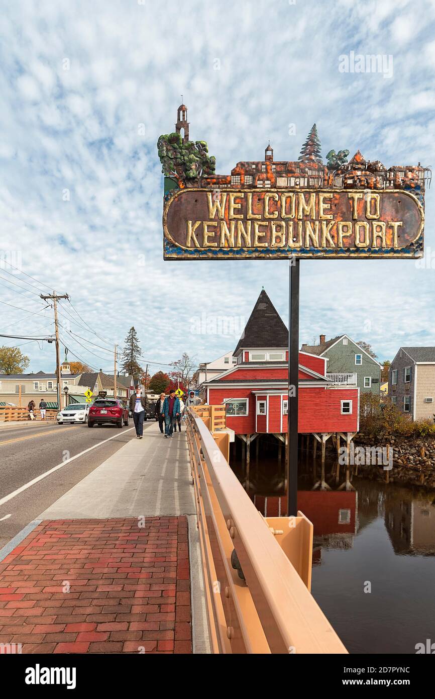 to kennebunkport on a bridge kennebunkport hires stock