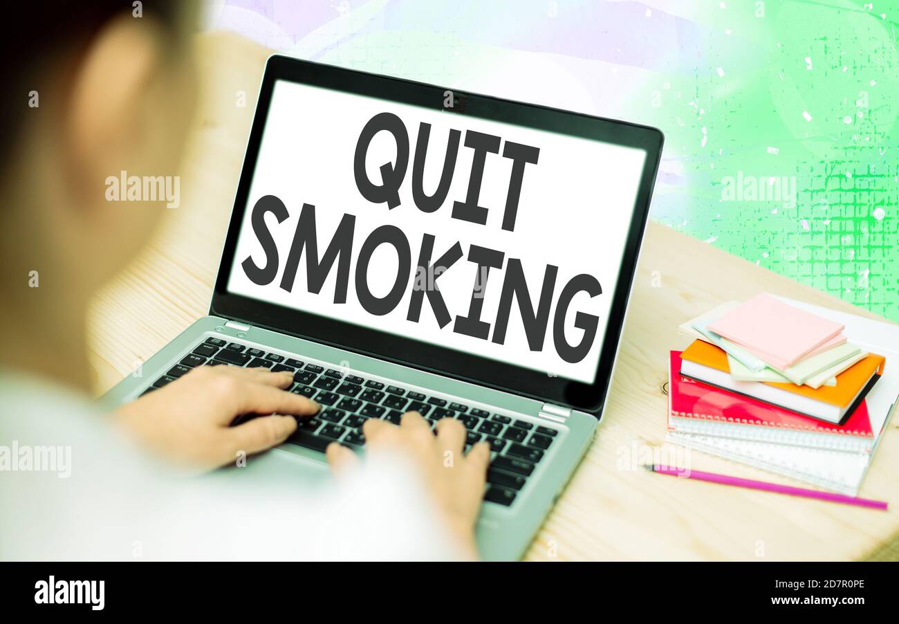 Word writing text Quit Smoking. Business photo showcasing the process ...