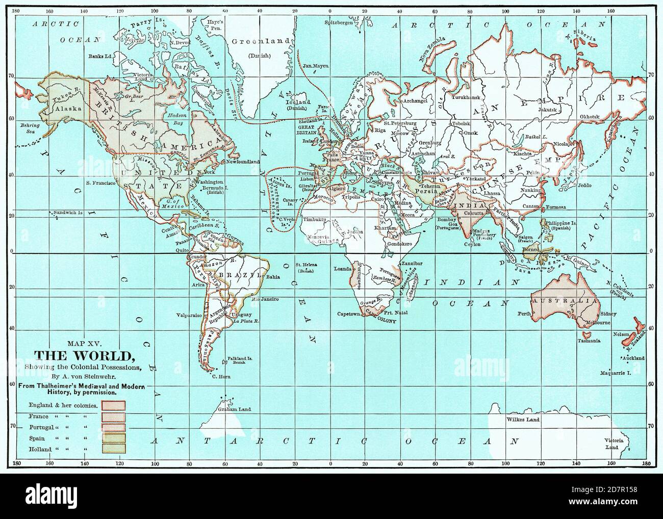 World Atlas With Latitude And Longitude Coordinates