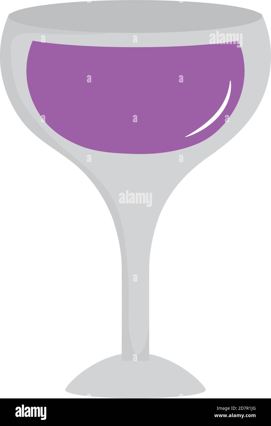 wine glass icon over white background, flat style, vector illustration ...