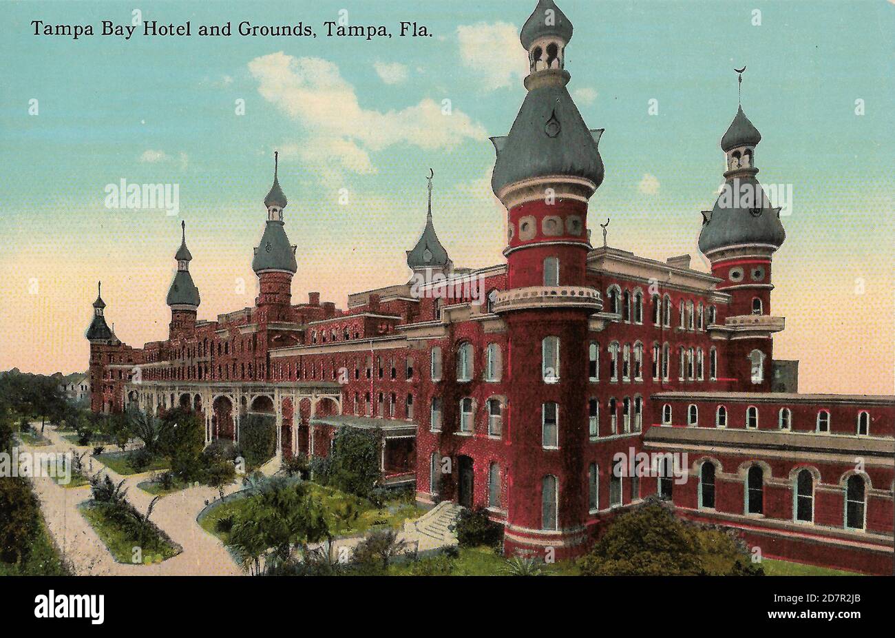 Tampa Bay Hotel and Grounds, Tampa Bay, Florida Stock Photo