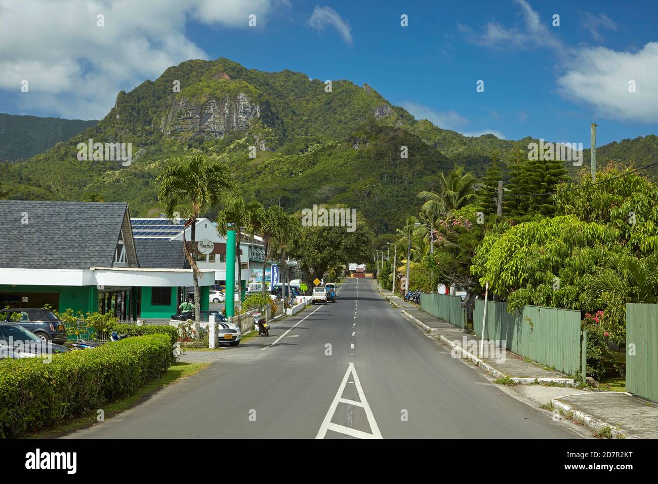 St Joseph's Rd, Avarua and mountains, Rarotonga, Cook Islands, South