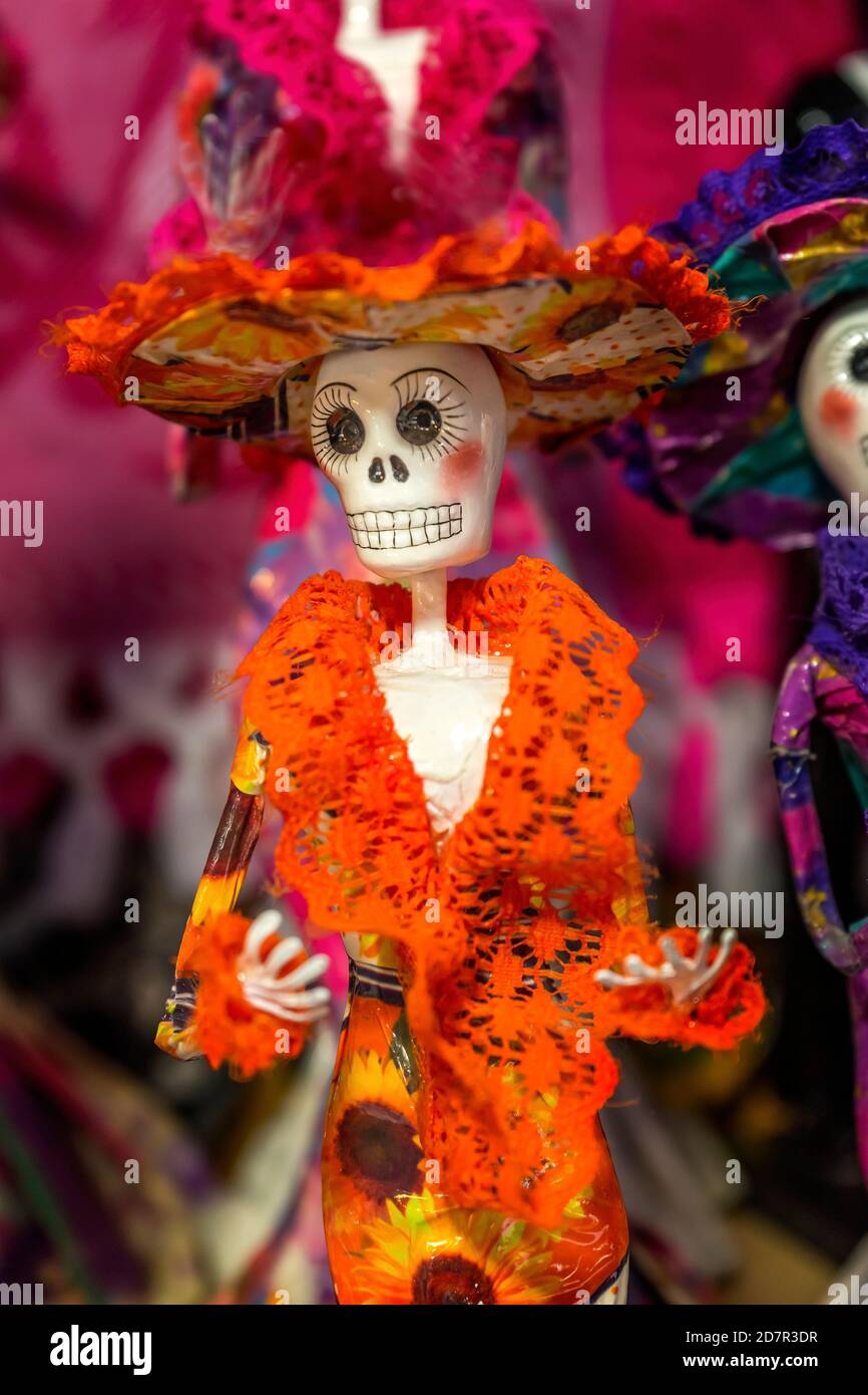 Colorful Mexican Day of the Dead Doll Handicrafts Los Cabos Cabo San Lucas  Mexico Stock Photo - Alamy