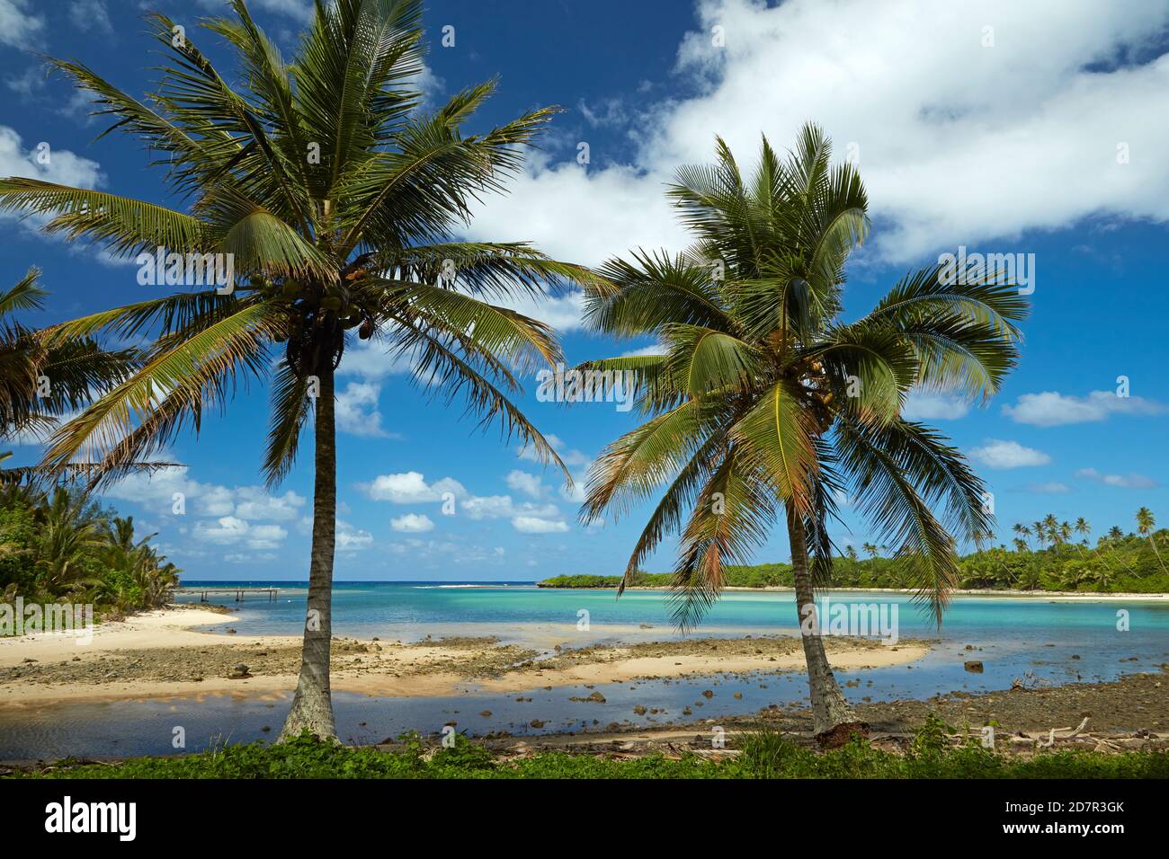 Historic Avana Harbour, Muri Lagoon, Rarotonga, Cook Islands, South Pacific (said to be the departure point for Maori migration to New Zealand circa 1 Stock Photo