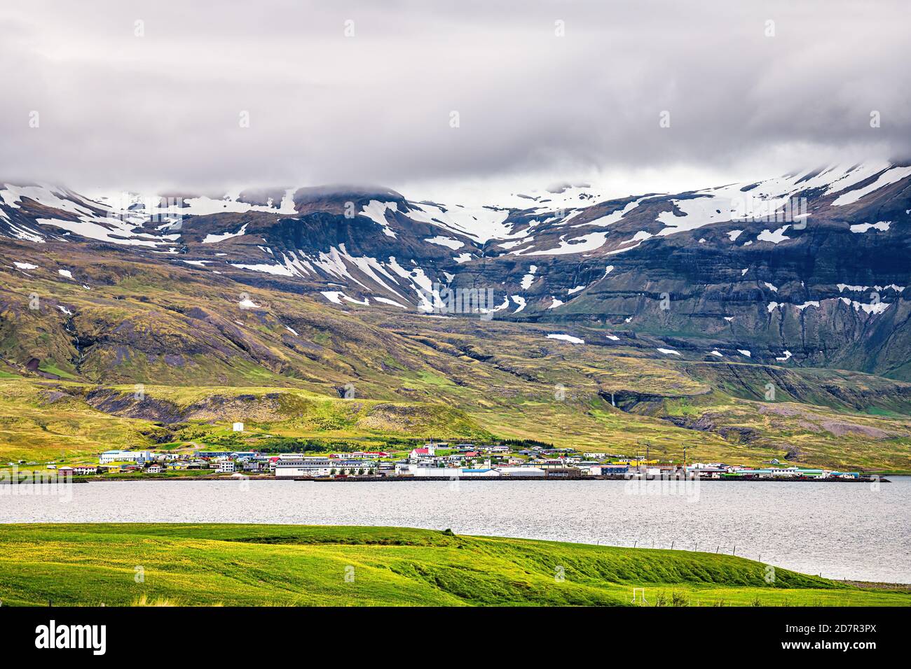 Grundarfjordur, Iceland - June 18, 2018: Cityscape skyline view on town ...