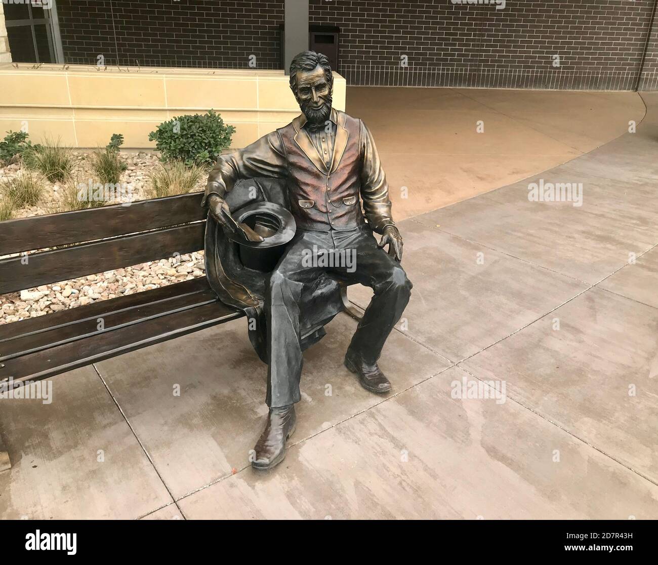 Abraham Lincoln statue in front of Scheels store in Frisco Texas Stock Photo
