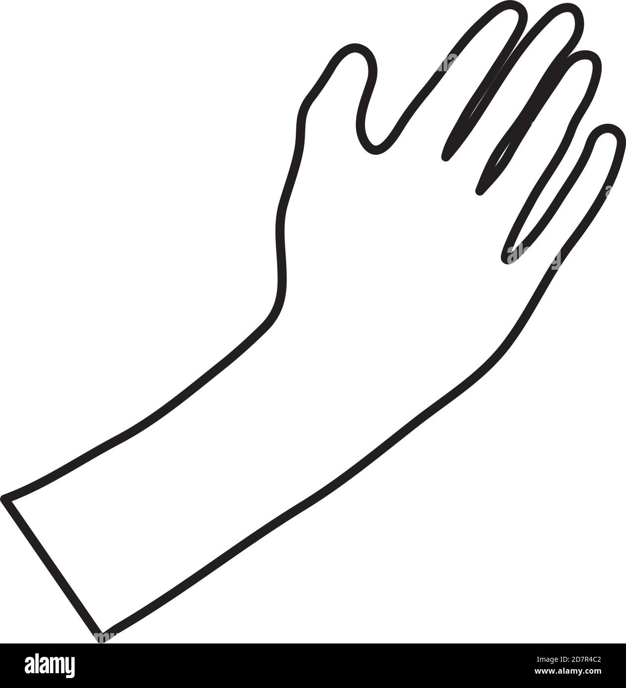 open hand icon over white background, line style, vector illustration ...