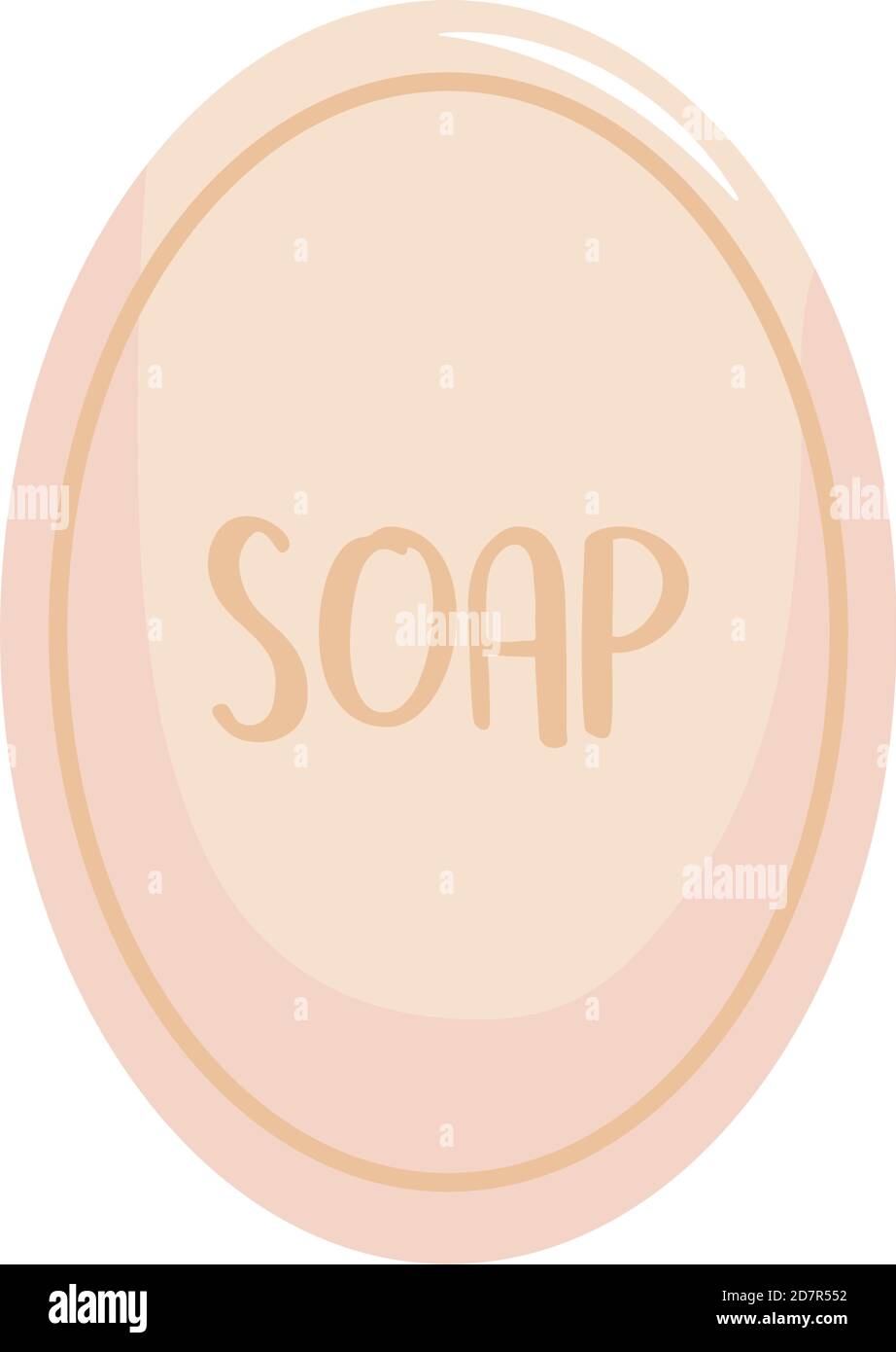 soap bar icon over white background, flat style, vector illustration Stock Vector