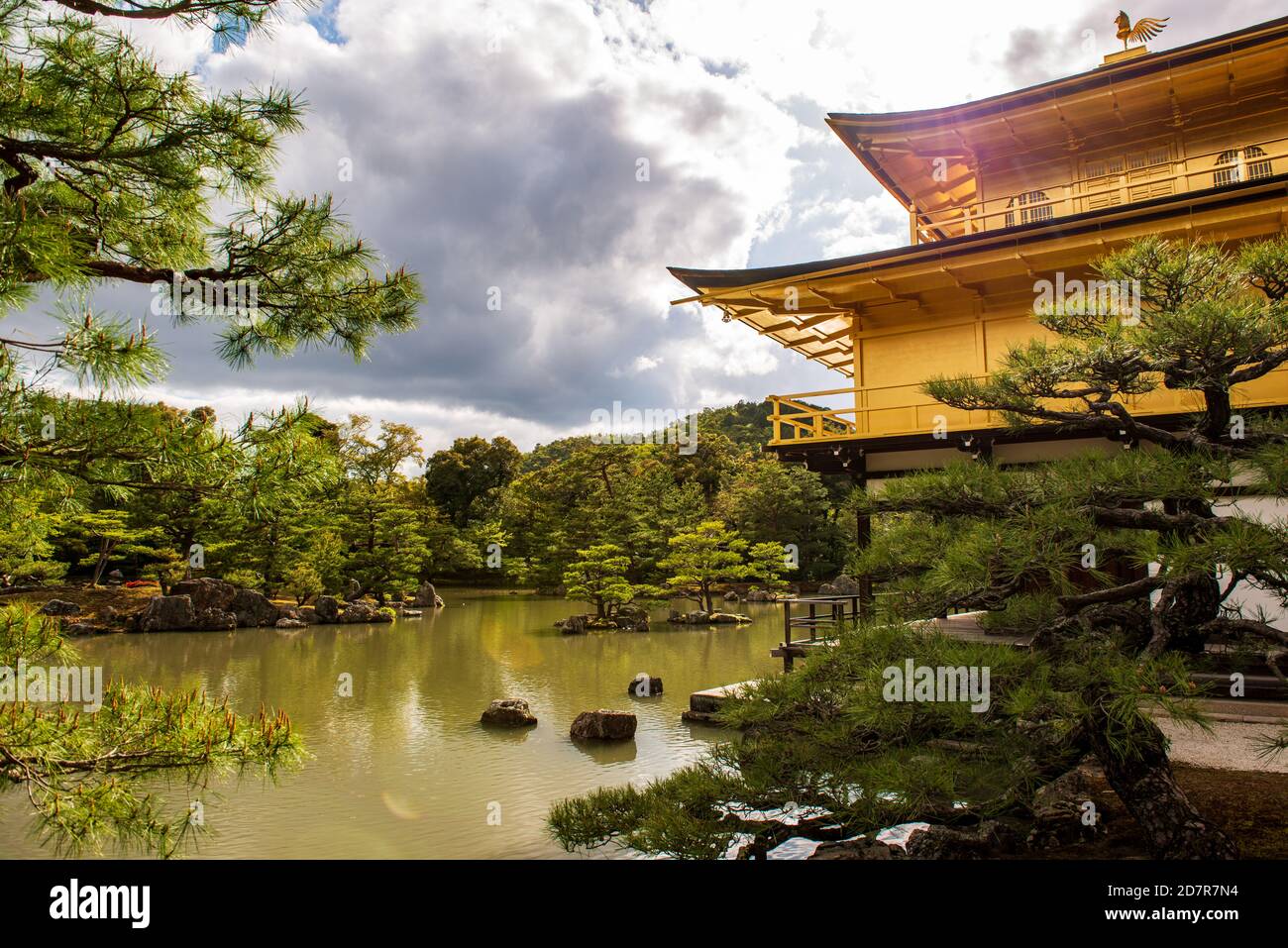 One of the most popular sights in Japan is Kinkaku-ji, the Temple of the Golden Pavilion in Kyoto Stock Photo