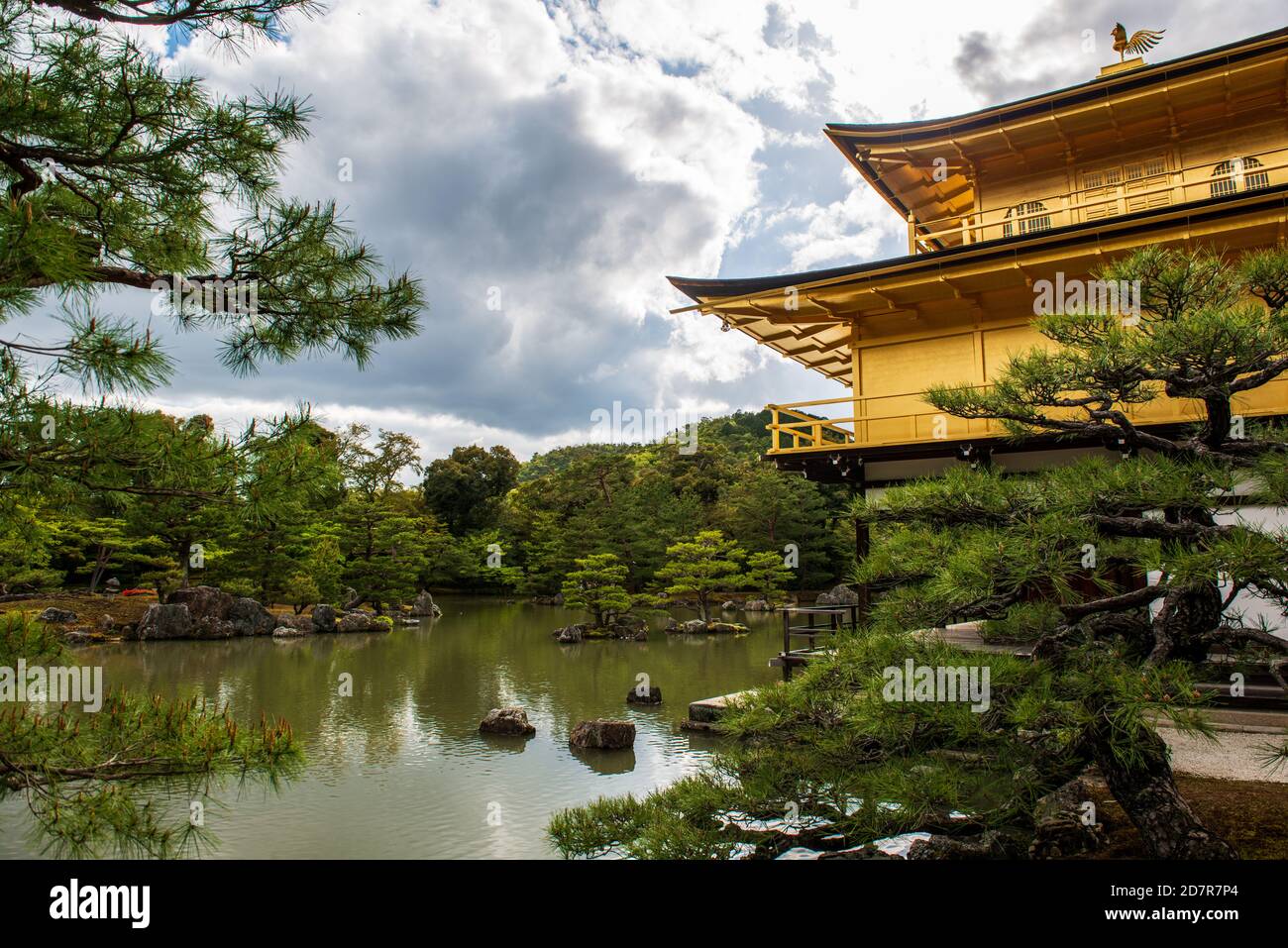 One of the most popular sights in Japan is Kinkaku-ji, the Temple of the Golden Pavilion in Kyoto Stock Photo