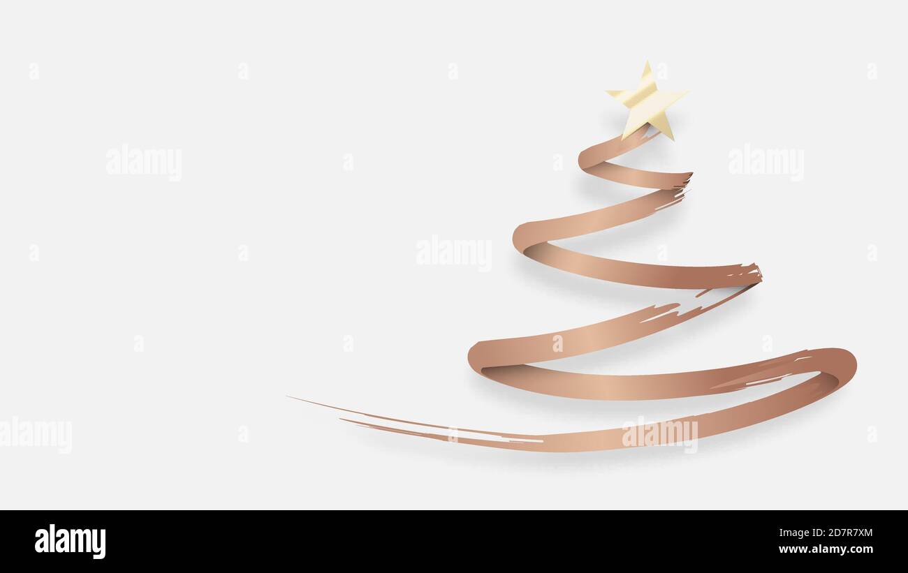 Abstract Christmas tree made from Gold brush. Vector illustration Stock ...