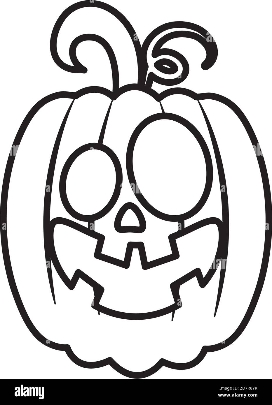 icon of halloween pumpkin over white background, line style, vector ...