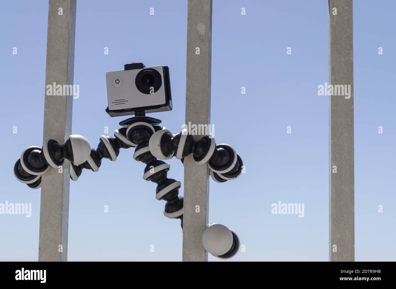 Action camera with a gorilla tripod Stock Photo