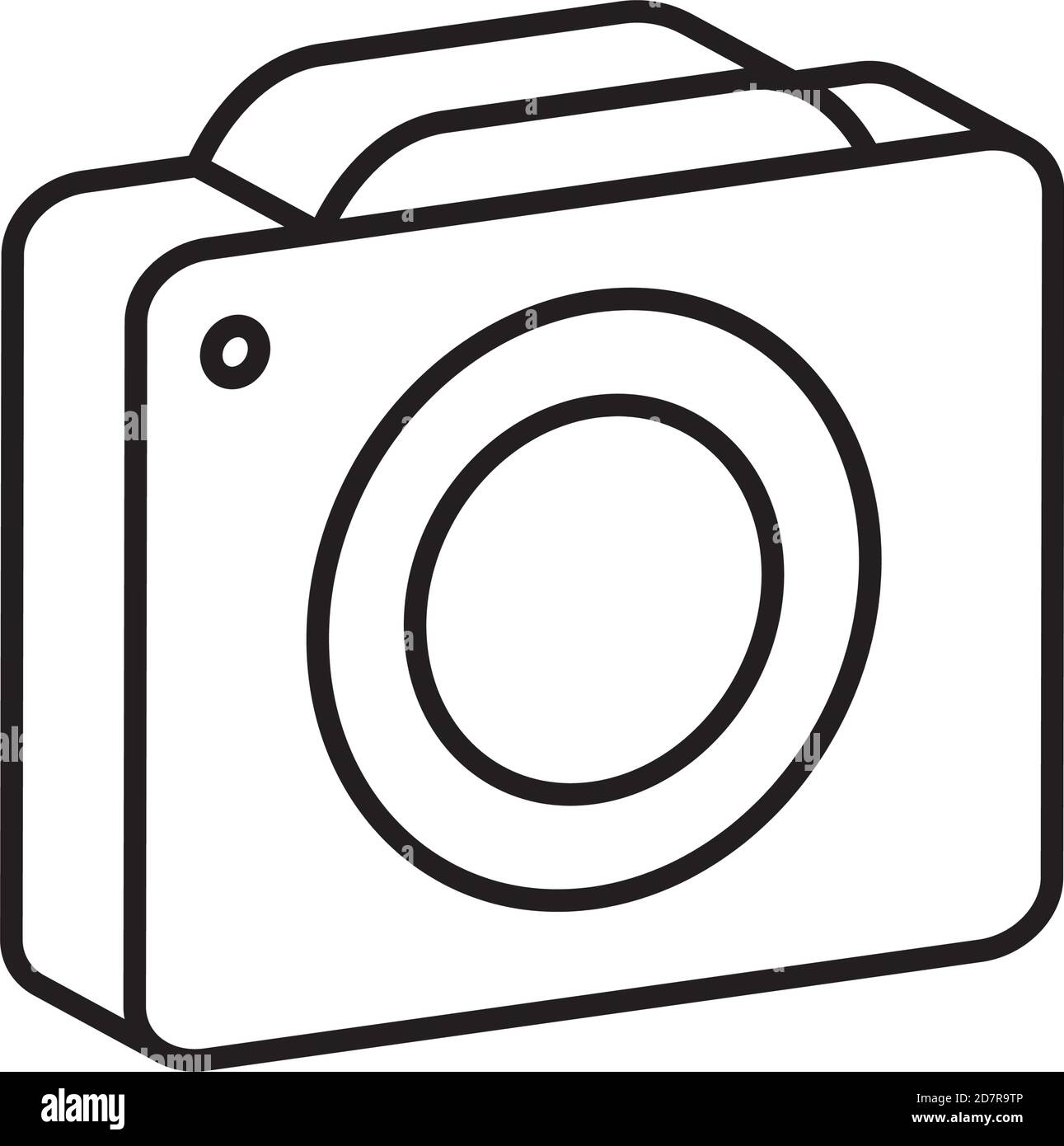 photographic camera icon over white background, line style, vector ...
