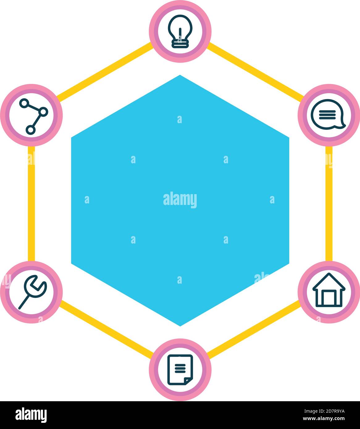 infographic elements concept, rhombus chart with business related icons ...