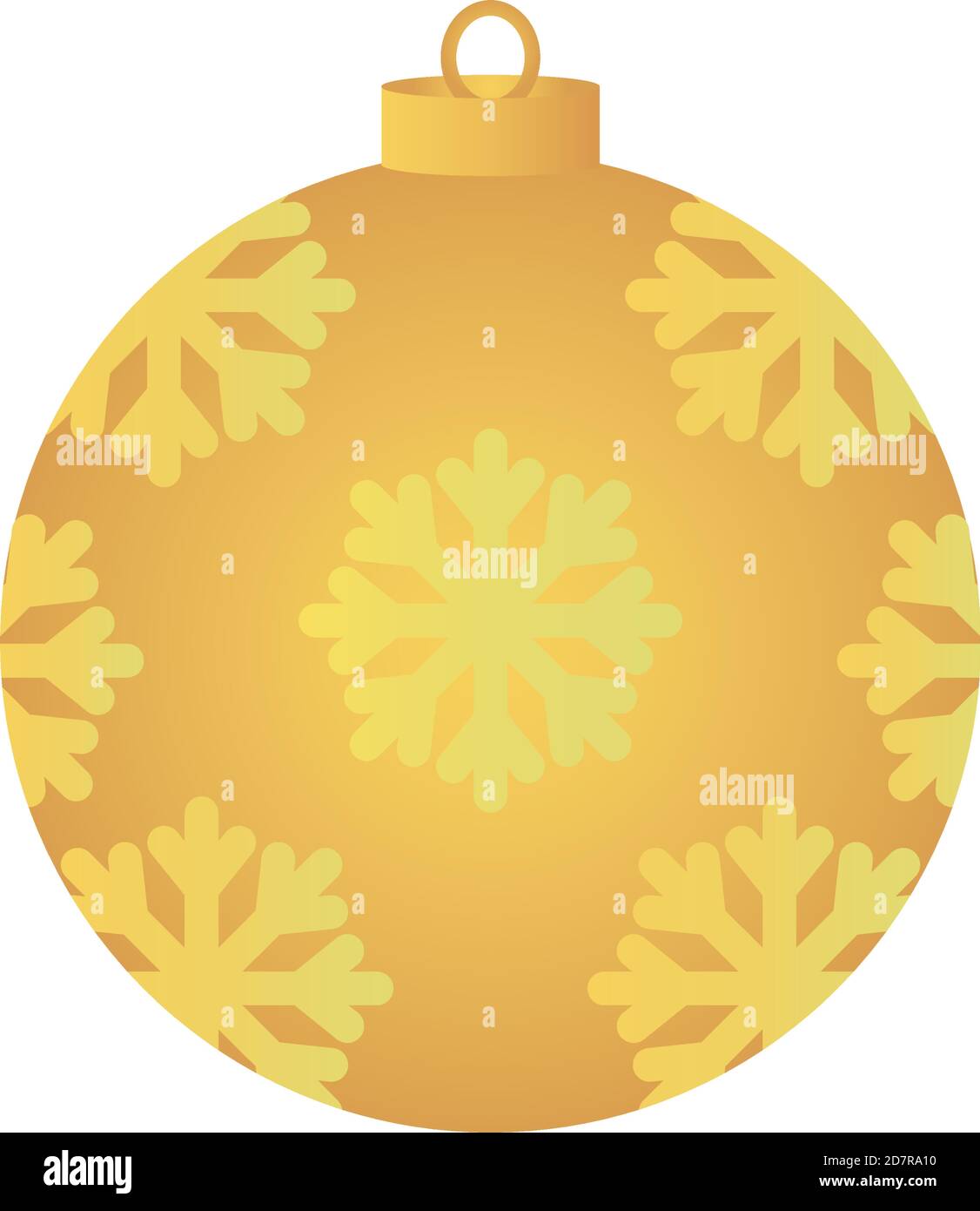 golden christmas ball icon over white background, flat style, vector ...