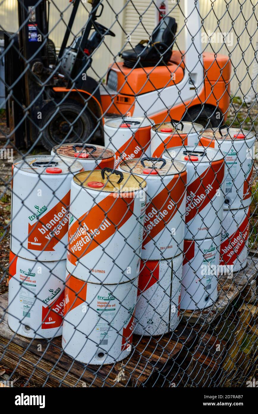 Canned vegetable oil Stock Photo