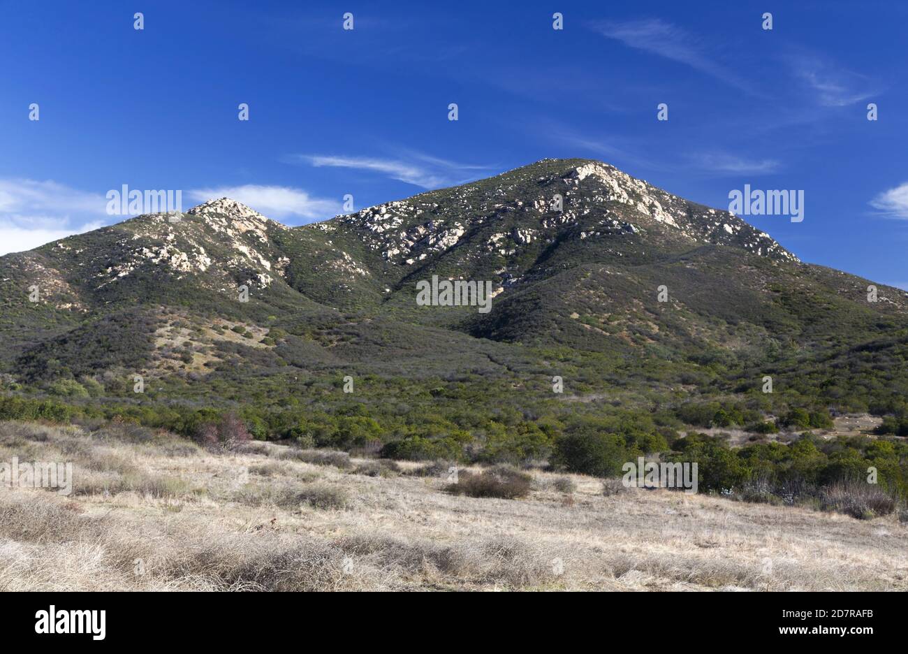 Iron Mountain Scenic Landscape and Clear Blue Sky in Poway, San Diego