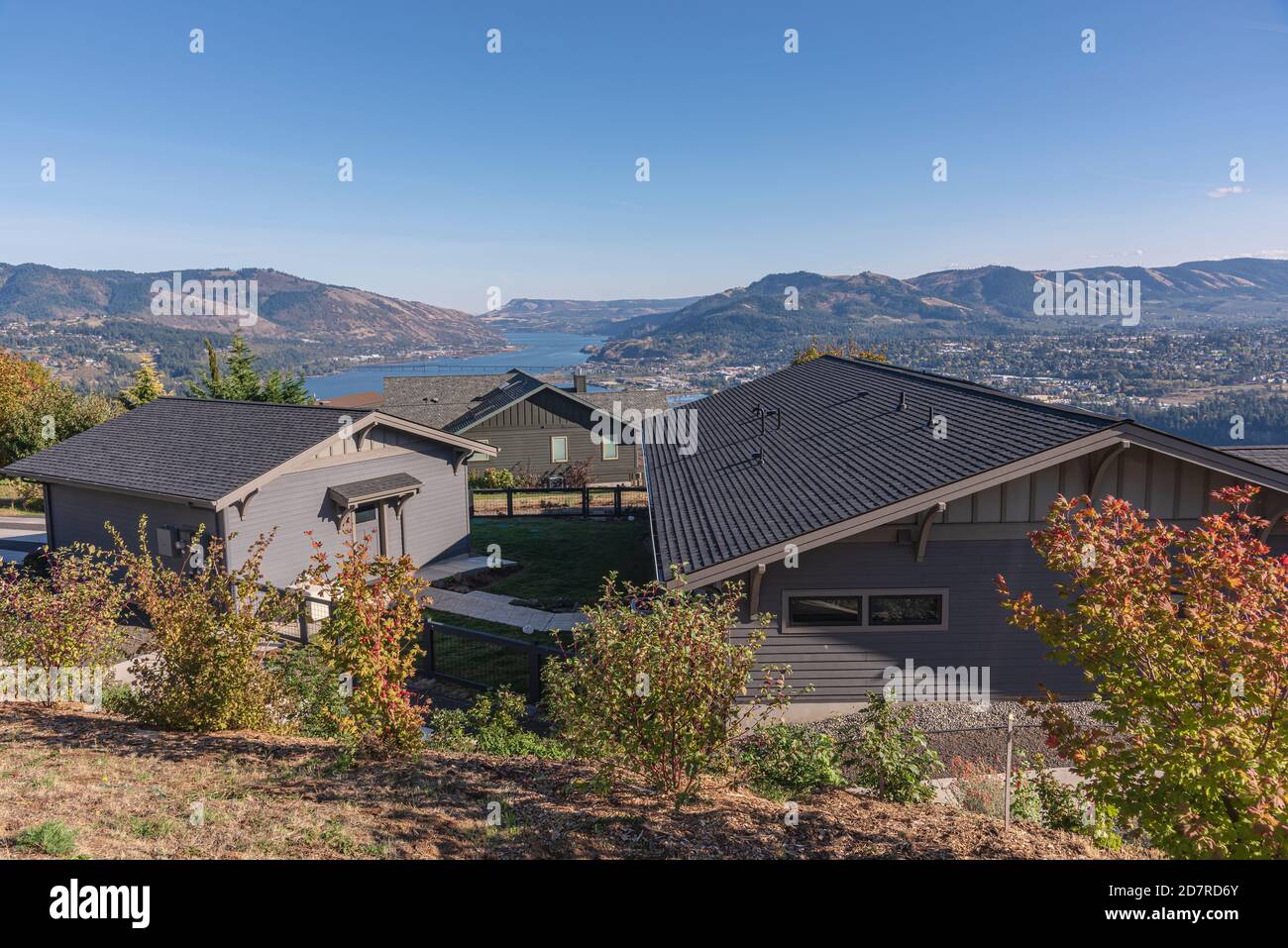 Overlooking the landscape in the Columbia River Hood River Oregon