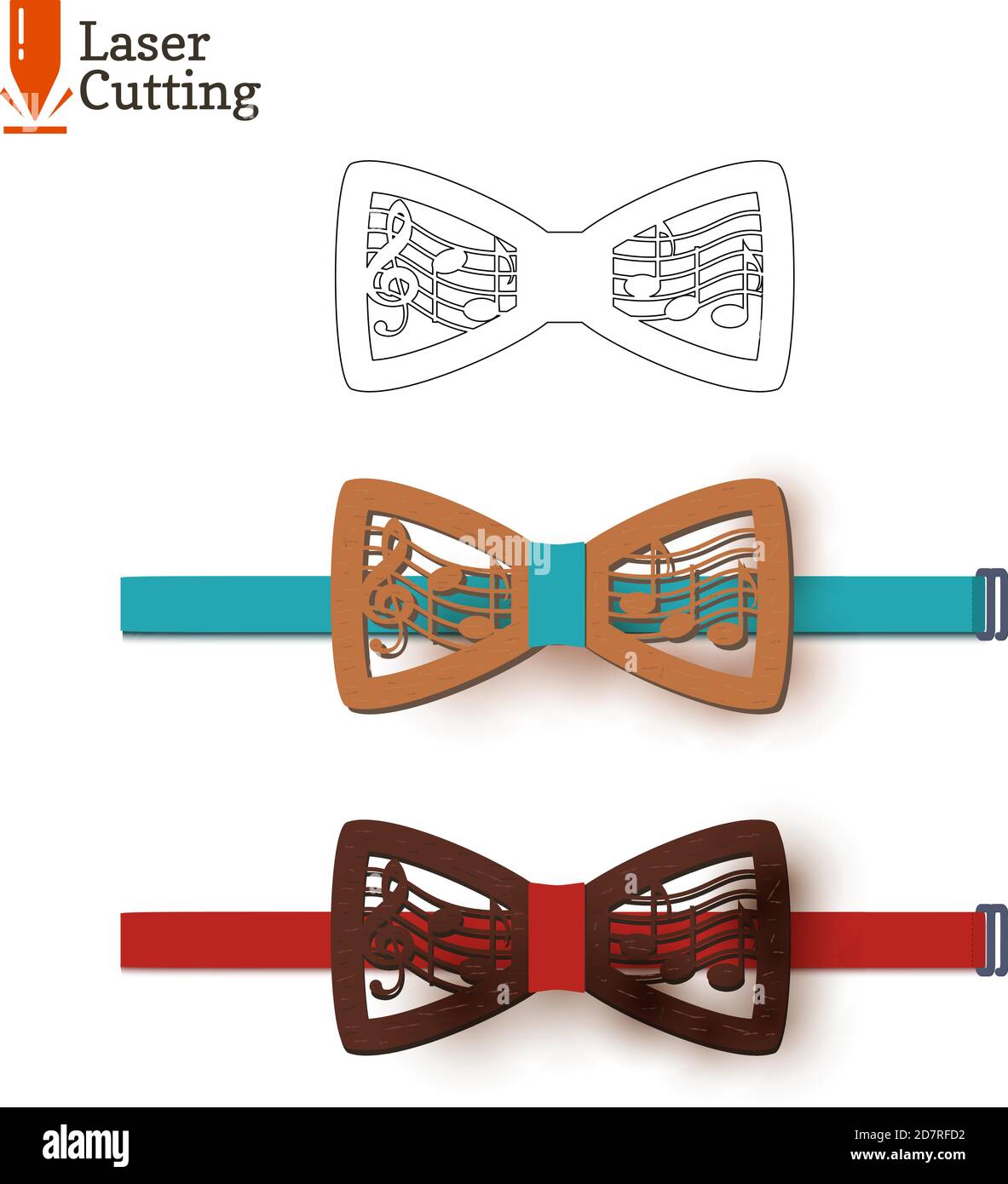 Laser cut bow-tie template. Vector silhouette for cutting a bow tie on a  lathe made of wood, metal, plastic. The idea of design of a stylish  accessory Stock Vector Image & Art -