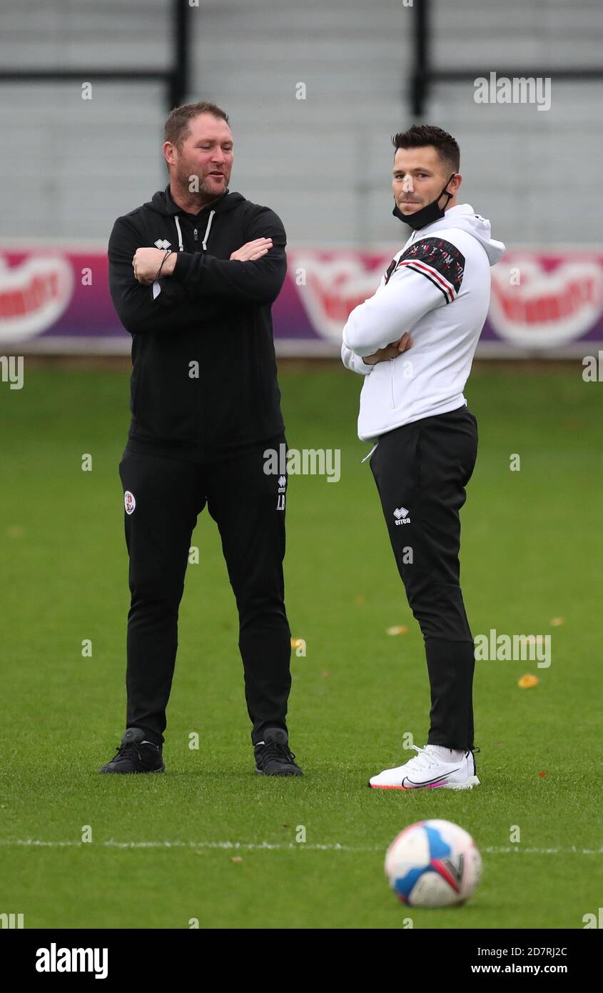 Salford Uk 24th October 2020 Television Personality Mark Wright Seen With Assistant Head Coach Lee Bradbury