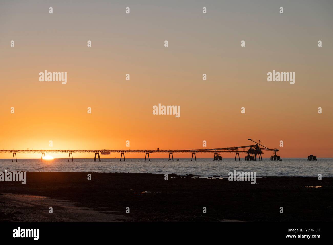 The Onslow salt jetty moves salt from where it is harvested onto ships