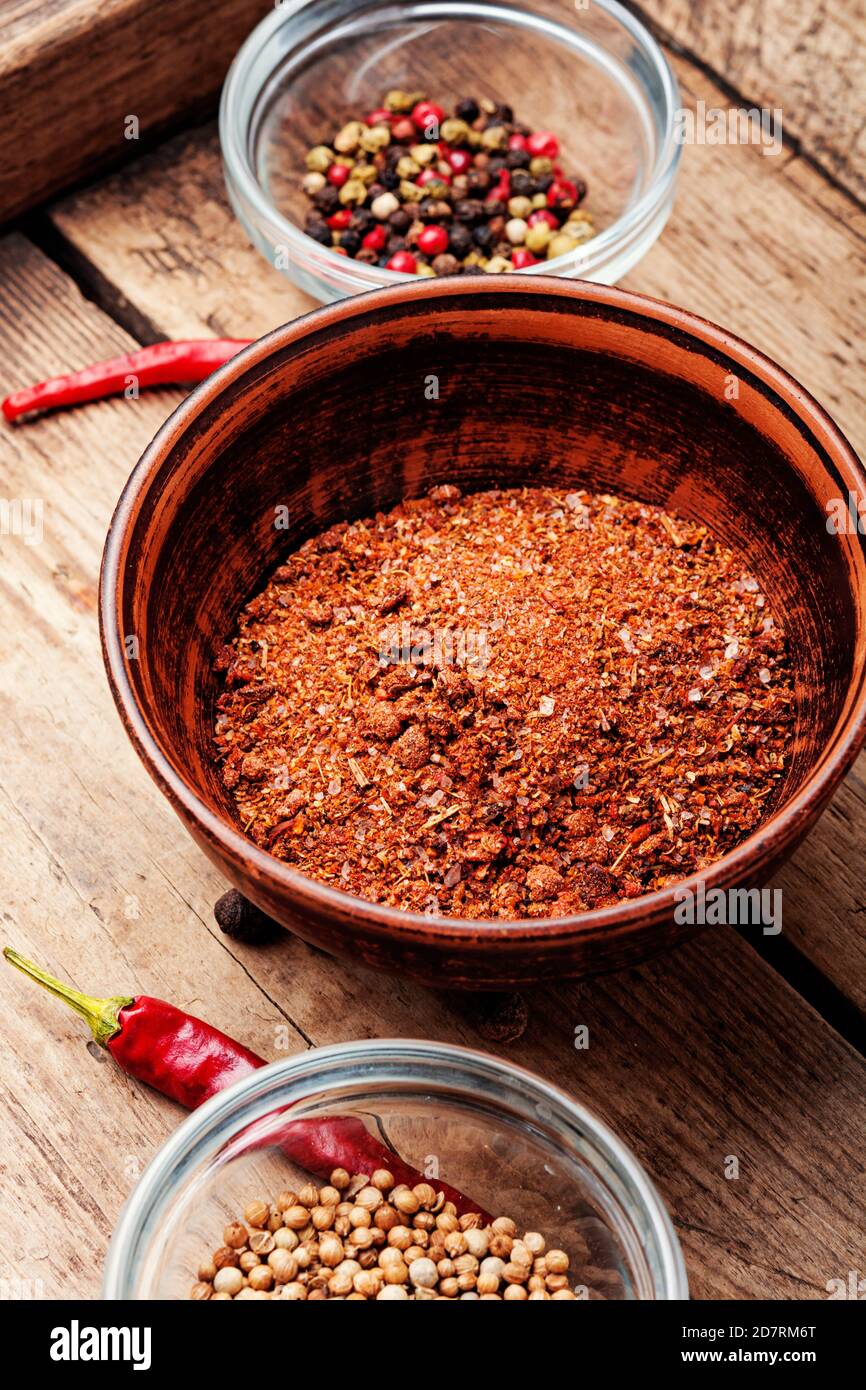 Spice or seasoning dry adjika,ingredients for adjika Stock Photo Alamy