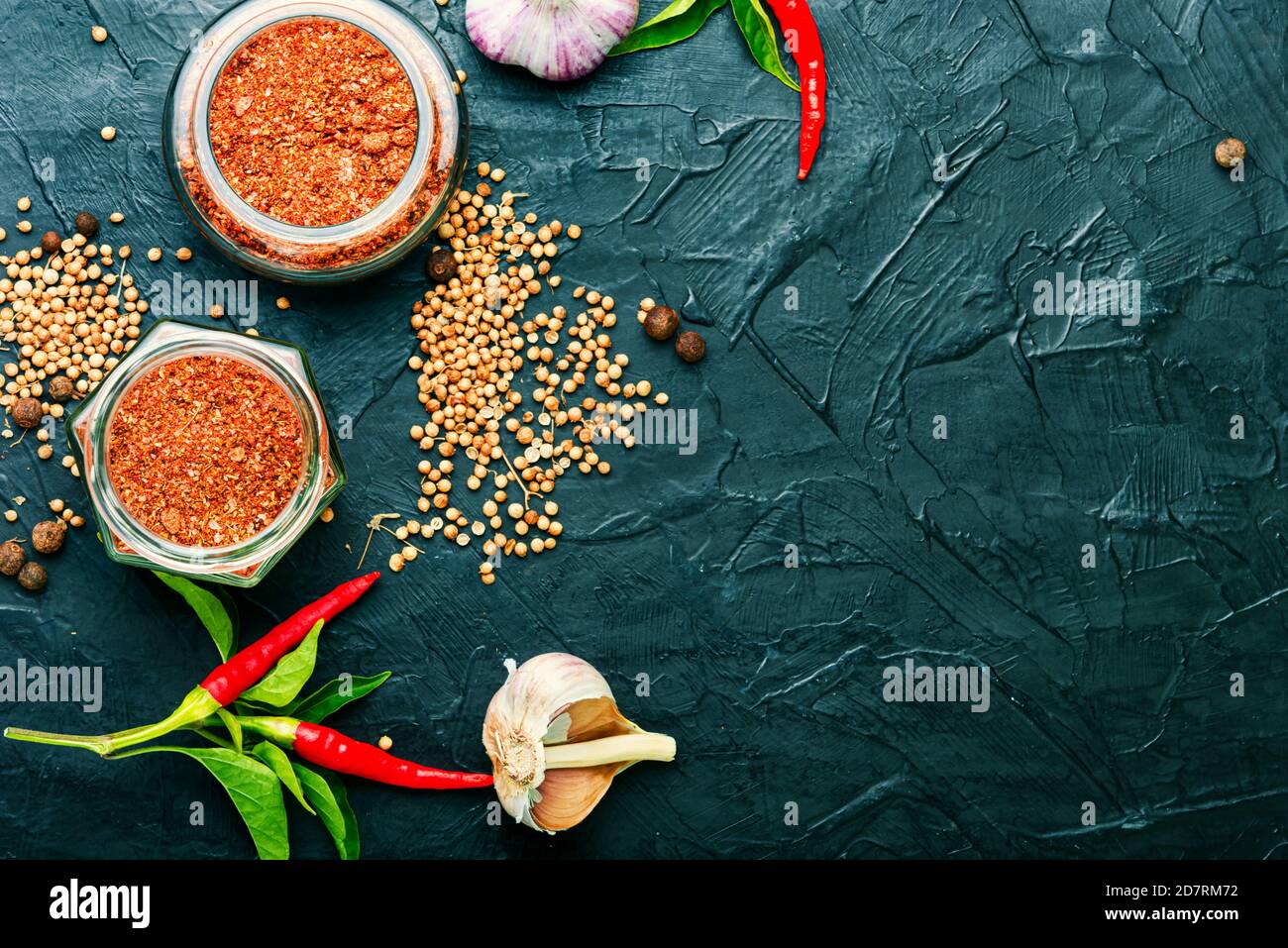 Homemade hot seasoning spice,dry adjika and ingredients Stock Photo Alamy