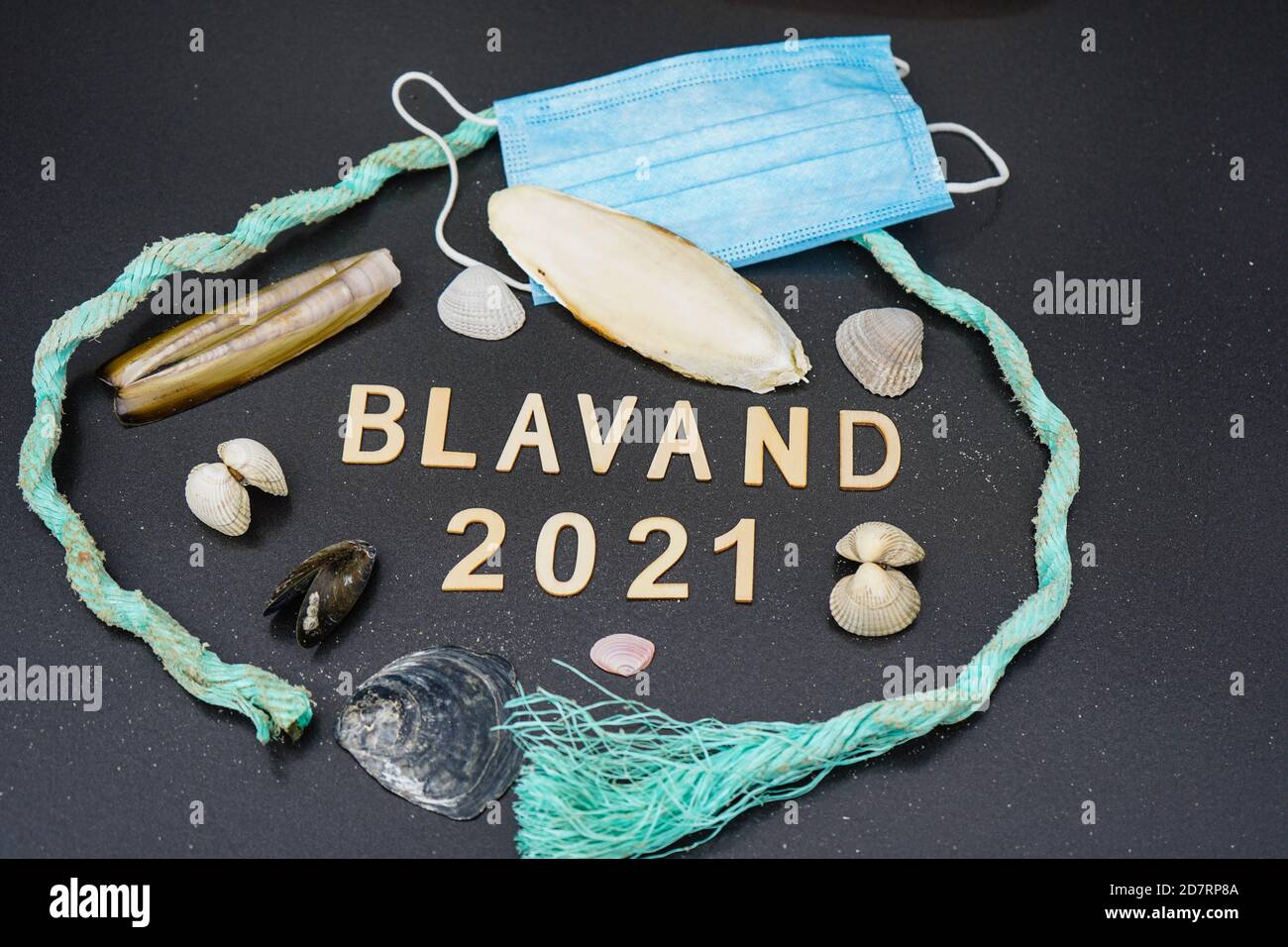 Blavand (translation: danish for blue water) at the coast of Denmark holidays at the beach in time of covid-19 Stock Photo