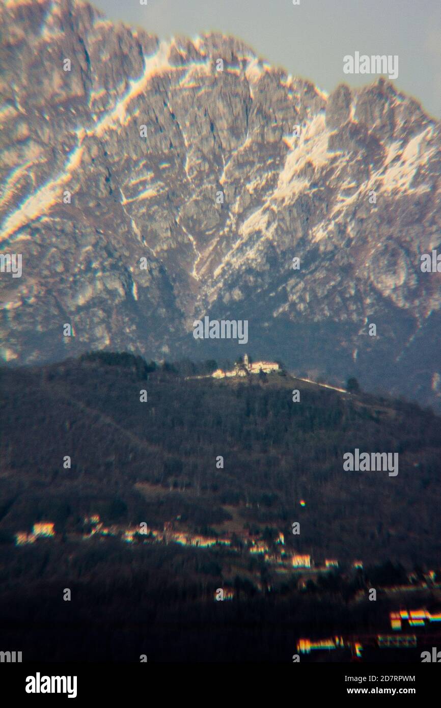View of the Alps from Milan Stock Photo Alamy