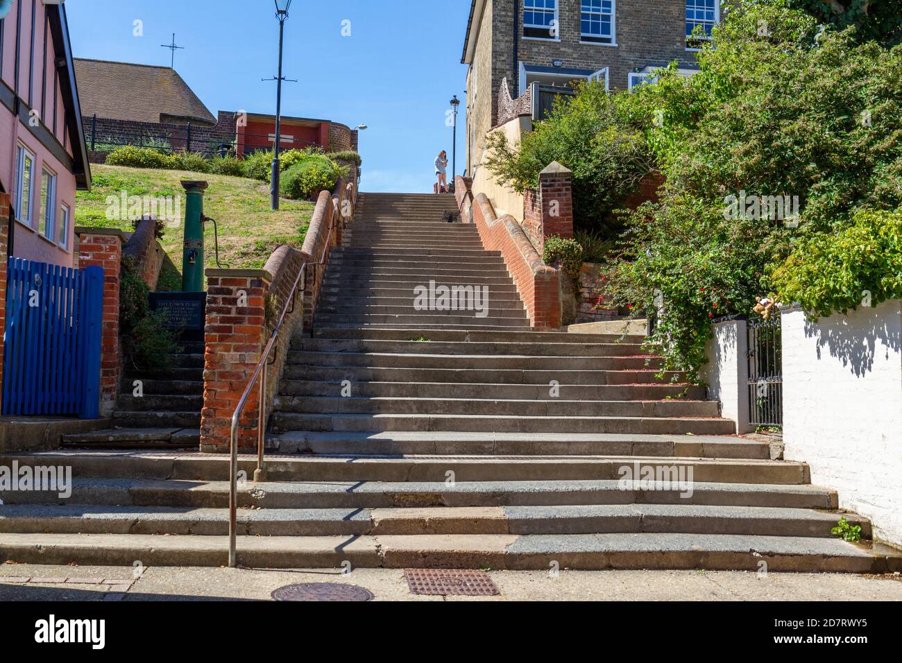 The  thirty nine steps, seafront, Aldeburgh, Woodbridge, Suffolk, UK. Stock Photo