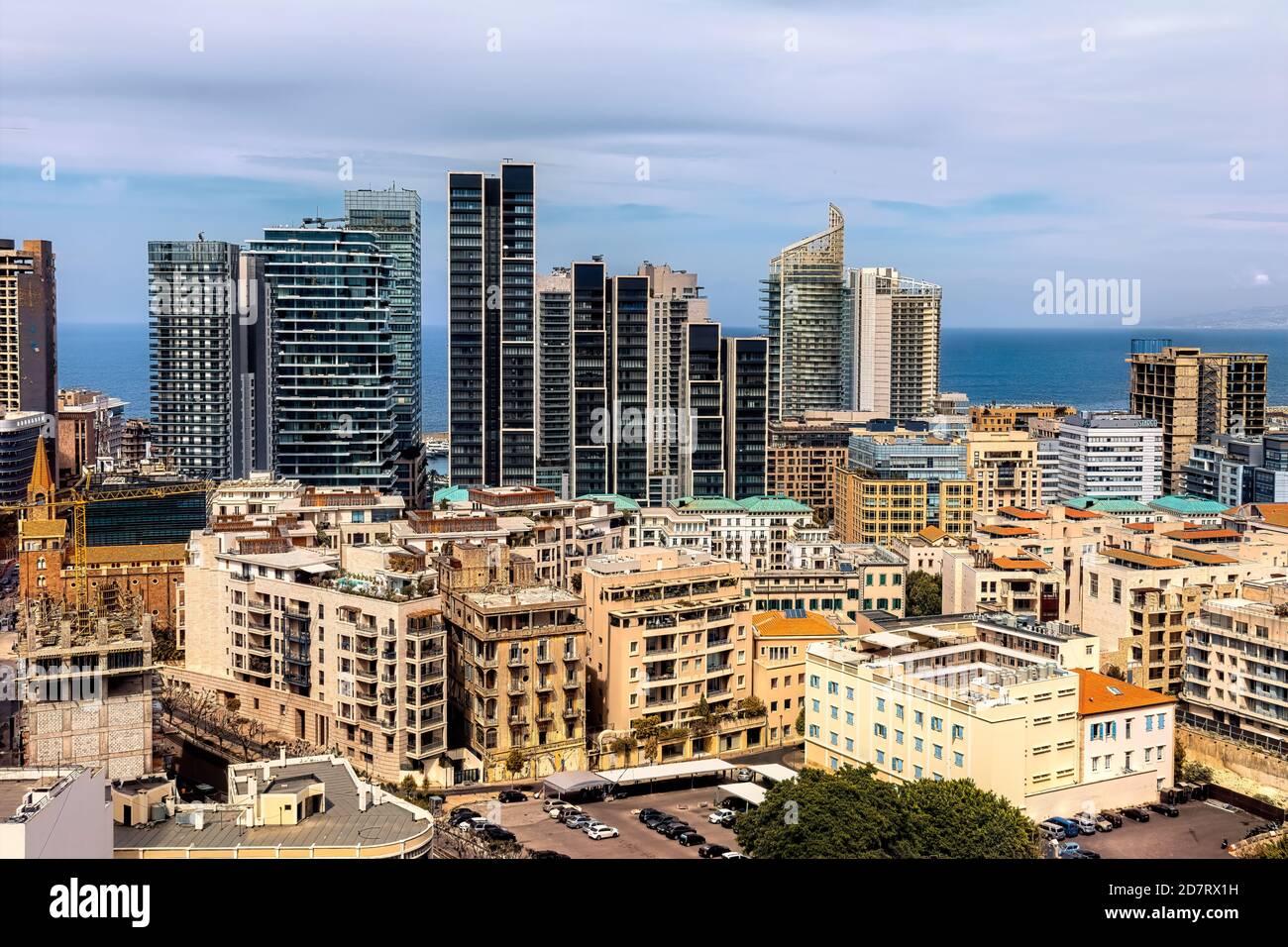 Beirut Downtown cityscape with Old Beirut appearing in the foreground Stock Photo