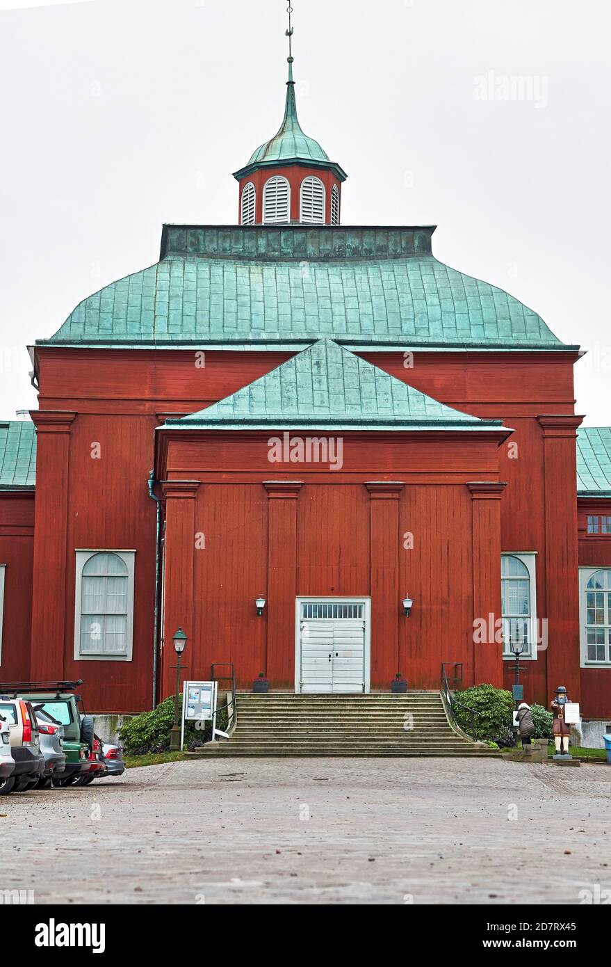Wooden Amiralitetskyrkan (Admiralty Church) built in 1685 as a chapel listed World Heritage by UNESCO in Karlskrona, Blekinge County, Sweden Stock Photo