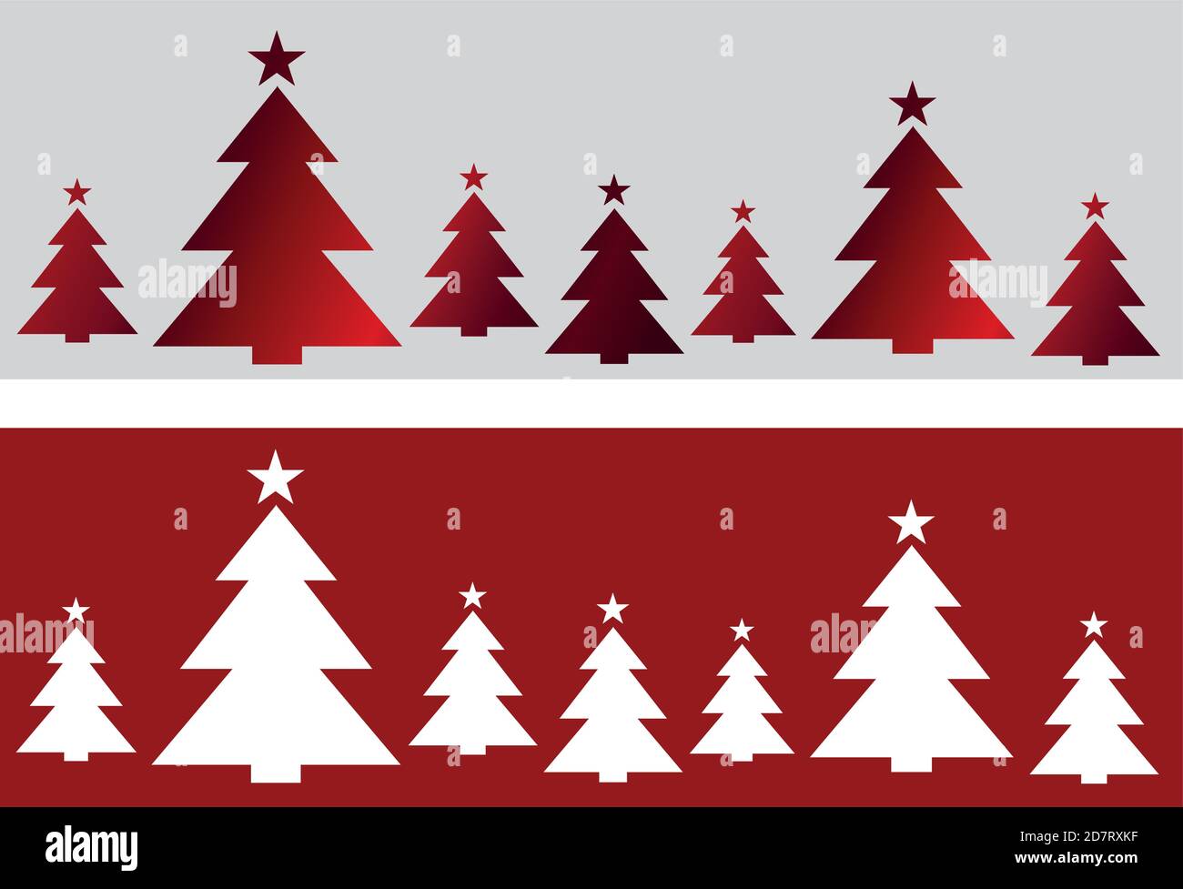 simple red christmas tree banner illustration vector horitonzal Stock Vector