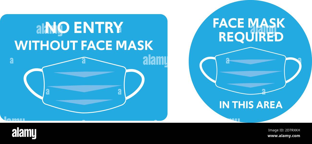 Face mask required sign symbols rules vector Stock Vector Image & Art