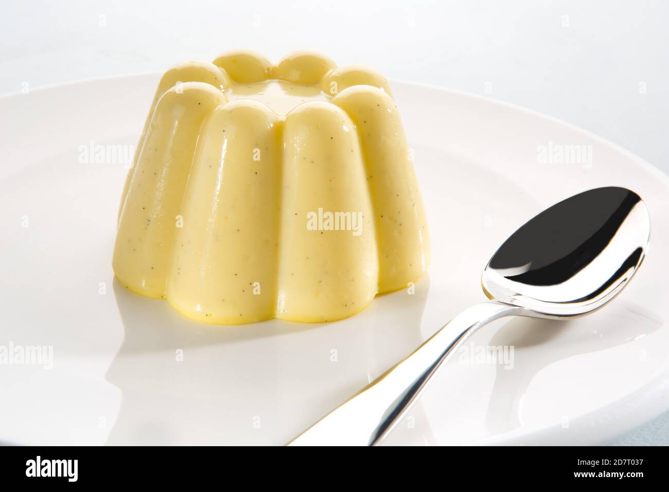 Selbstgemachter Vanillepudding Stock Photo