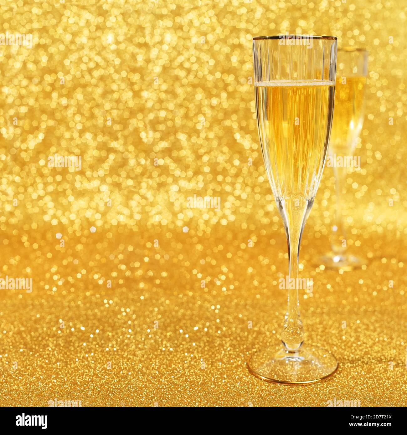 Banner two champagne glasses hi-res stock photography and images - Alamy