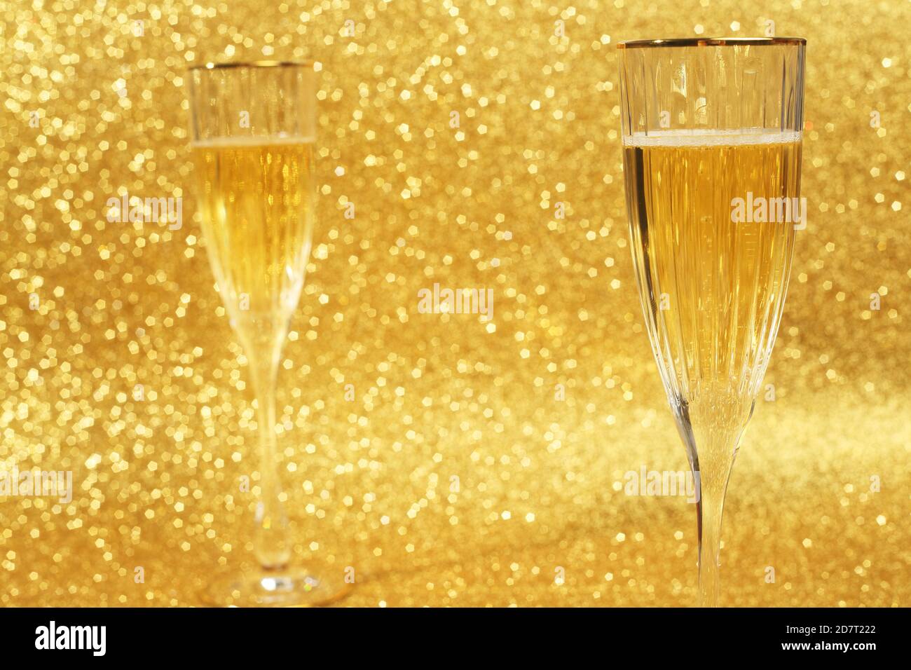 Banner two champagne glasses hi-res stock photography and images - Alamy