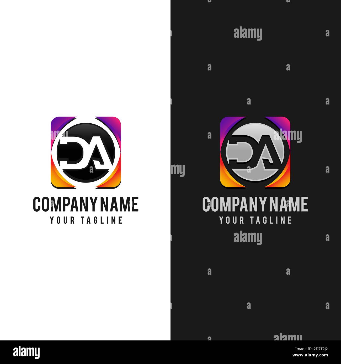 DA logo initial letter design template vector illustration Stock Vector