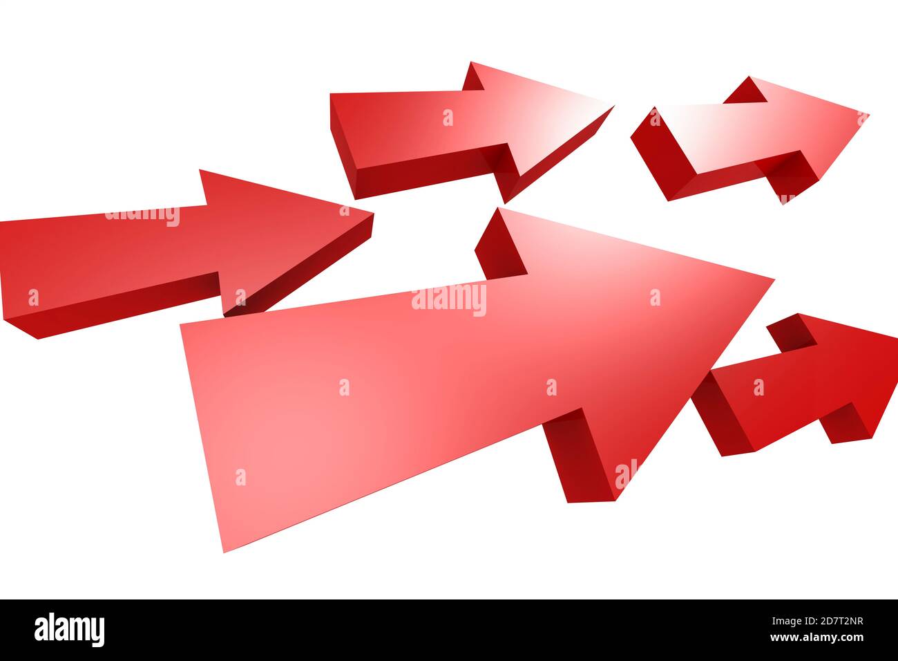 Up rising red arrow on white background, 3D rendering Stock Photo - Alamy