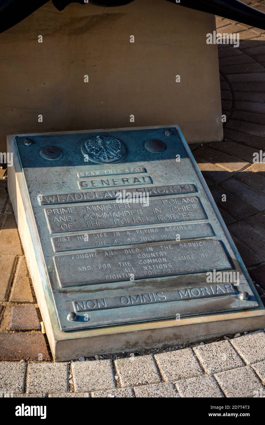 Gibraltar, United Kingdom, 2nd October 2018Sikorski Memorial to the