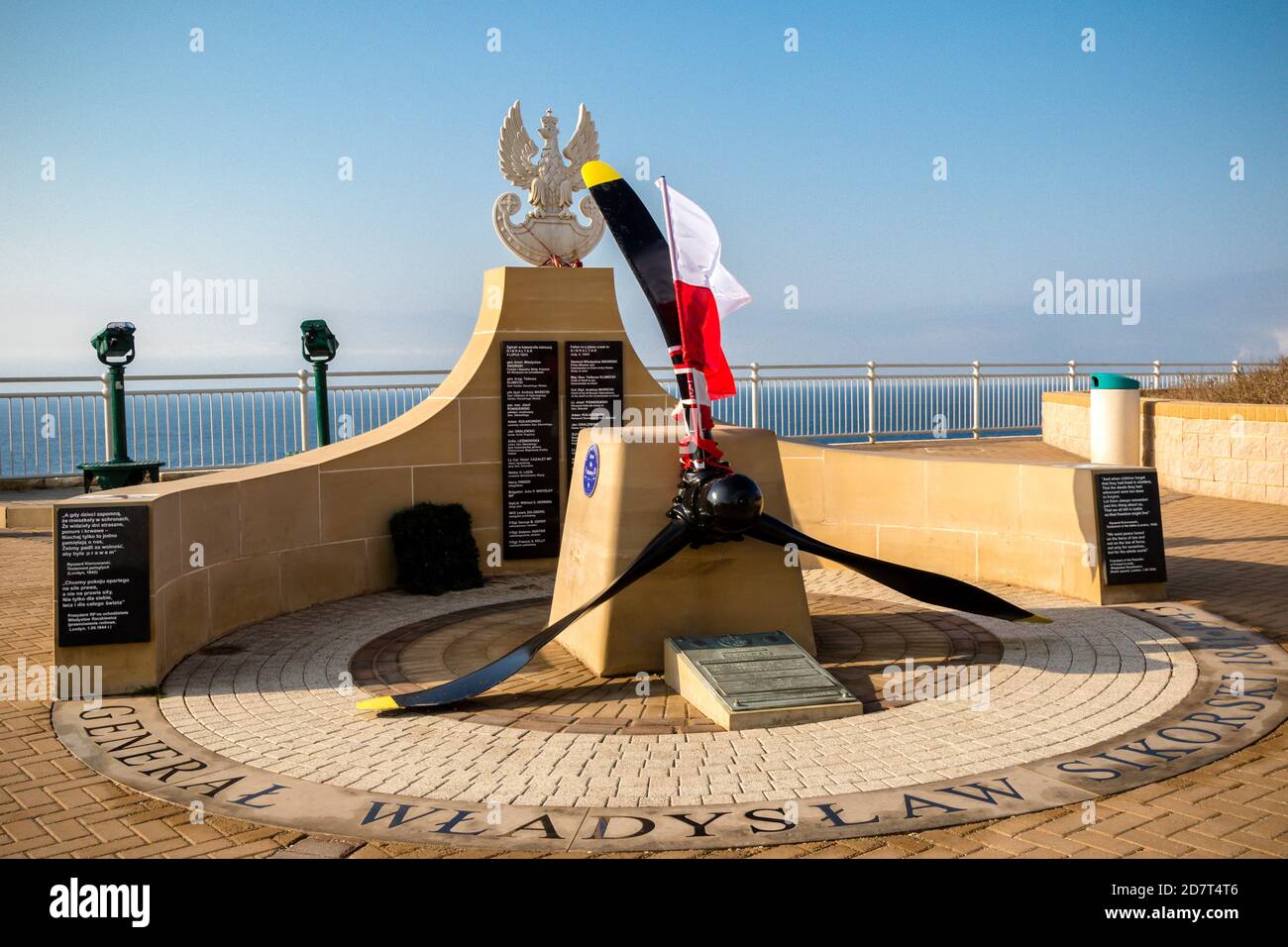 Gibraltar, United Kingdom, 2nd October 2018Sikorski Memorial to the
