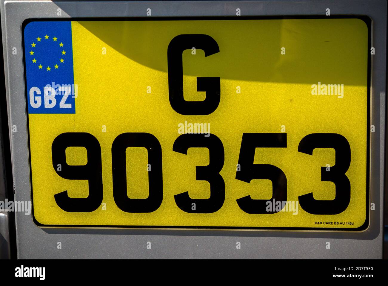 Gibraltar Auto Nummernschild GBZ Stock Photo