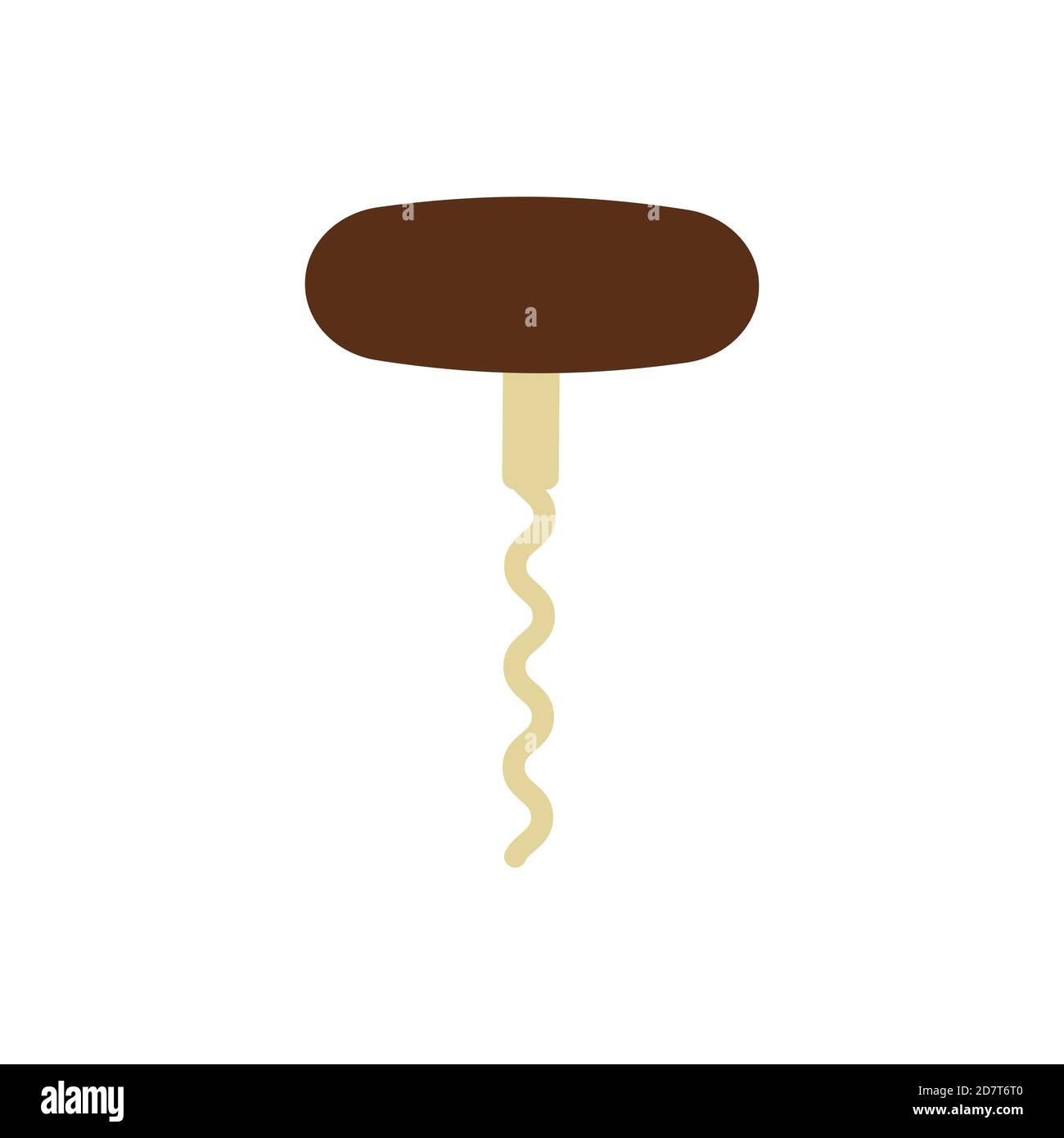Corkscrew Opener flat style on white background. Vector illustration. Stock Vector